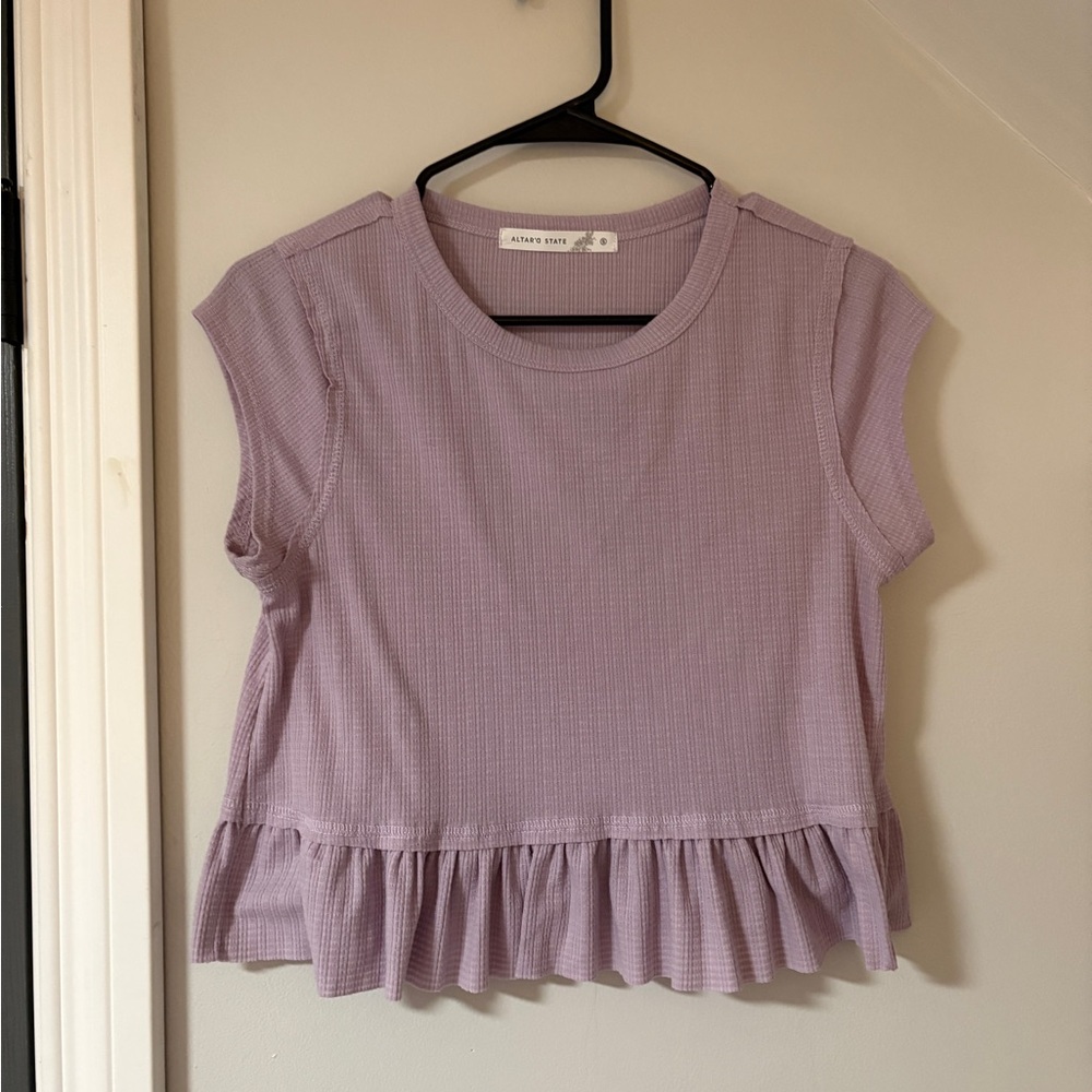 Altar'd State Lavender Ruffle Blouse